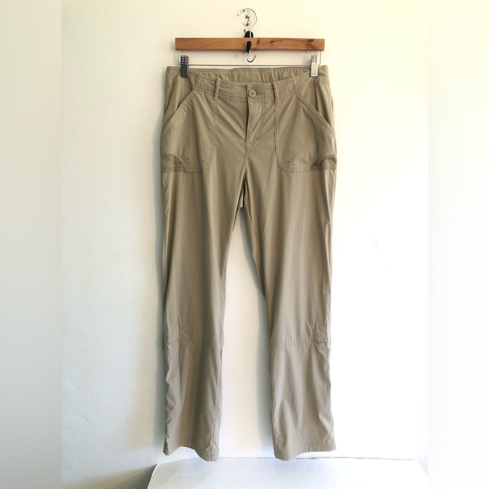 Columbia PFG Pants Women’s 10  30L Roll Tab Hiking Pants Khaki Active Travel